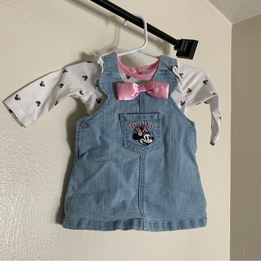 Disney Baby Minnie Mouse Jean Dress Set | 0-3 Months